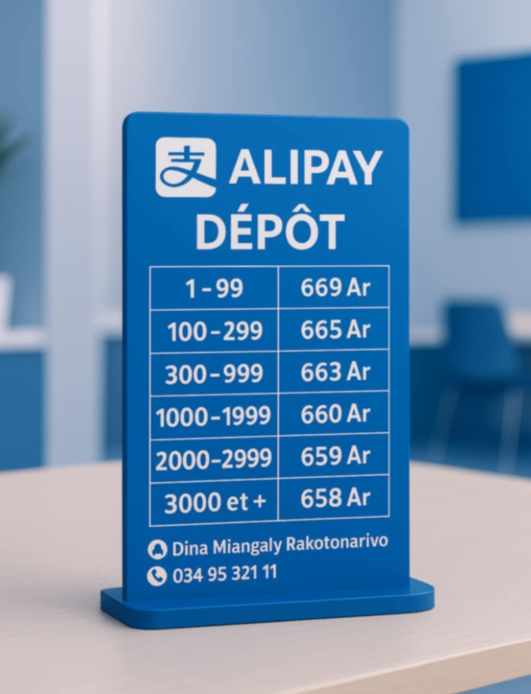 Taux de change Alipay du jour